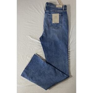 Hudson Barbara High Rise Bootcut Raw Cuff Jeans w/ Outseam Slit. Women's 34, NWT
